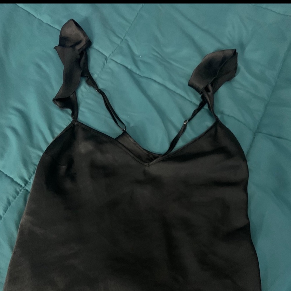 Simple black silk sleep/loungewear.